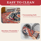 SERISSA 4x6 Washable Non Slip Boho Area Rug for Bedroom，Rust