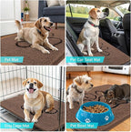 OLANLY Dog Door Mat for Muddy Paws 36x24, Paw Print Design, Absorbs Moisture and Dirt, Absorbent Non-Slip Washable Doormat, Quick Dry Chenille Mud Mat for Dogs, Entry Indoor Entryway Carpet, Mocha