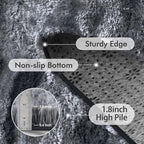 8x10 Ft Extra Large Shag Rugs for Living Room, Tie Dyed Ultra Soft Fluffy Furry Area Rugs for Bedroom Indoor Floor, Aesthetic Carpet for Kids Home Decor (Grey)