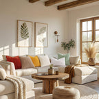 decorUhome Fall Faux Fur Throw Pillow Covers 22x22 Set of 2 Cream White