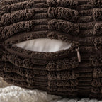 MIULEE Corduroy Decorative Throw Pillow Covers 18x18 Dark Brown Pack of 2