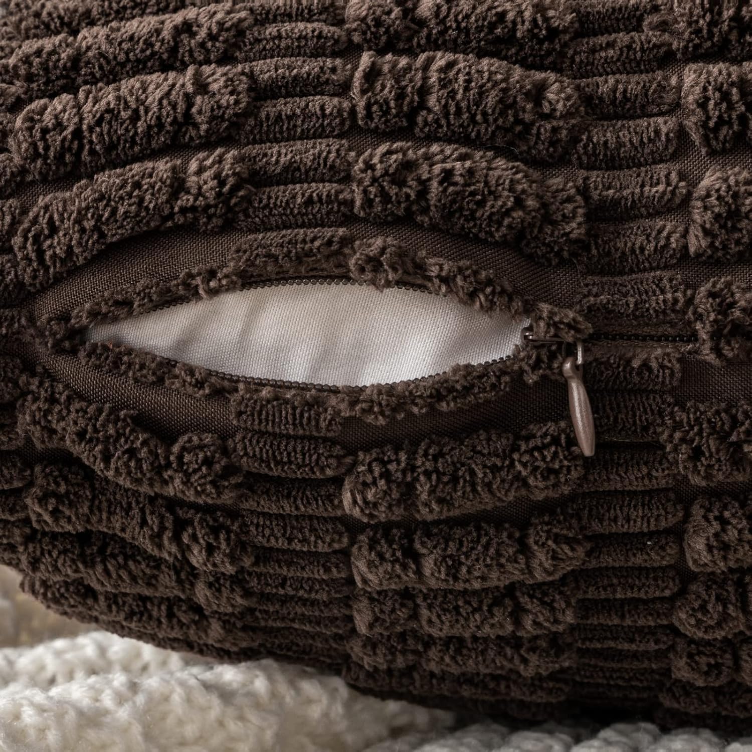 MIULEE Euro Sham Corduroy Decorative Throw Pillow Covers 24x24 Dark Brown