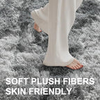 4x6 Ft Shag Rugs for Bedroom Living Room, Tie-Dyed Ultra Soft Fluffy Furry Area Rugs for Indoor Floor, Aesthetic Carpet for Kids Home Decor (Grey)