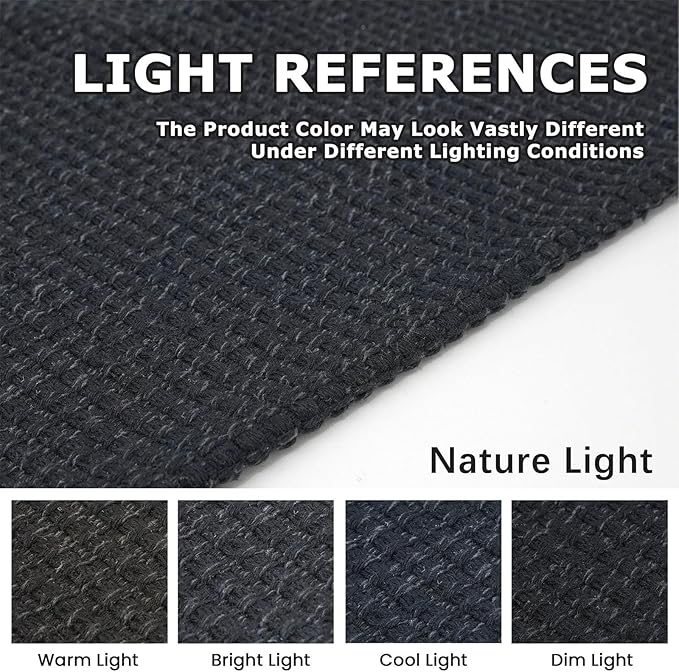 KOZYFLY Runners for Hallways 3x10 ft Washable Kitchen Runner Non Slip Rubber Backed Hallway Rugs Cotton Entryway Runner Rug Floor Carpet for Indoor Hall, Backdoor, Kitchen, Black/Dark Grey