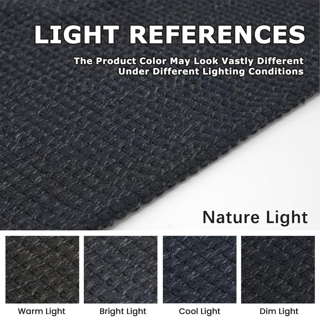 KOZYFLY Extra Long Runners for Hallways 3x20 ft Washable Kitchen Runner Non Slip Rubber Backed Hallway Rug Cotton Entryway Runner Rug Floor Carpet for Indoor Hall, Kitchen, Stair, Black/Dark Grey