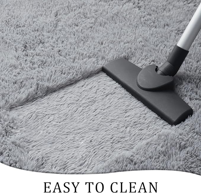 Chicrug Soft Runner Rugs for Bedroom Living Room Plush Fluffy Rug 2x5 Feet, Shag Furry Area Rug Carpet Non Shedding for Nursery Children Kids Girls Room Home Decorative, Grey