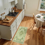 Area Rugs 2'x4' Kitchen Rugs Entry Rug Small Rugs for Entryway Kitchen Bathroom Door Mat Indoor Entrance,Washable Non Slip, Sage Green Yellow