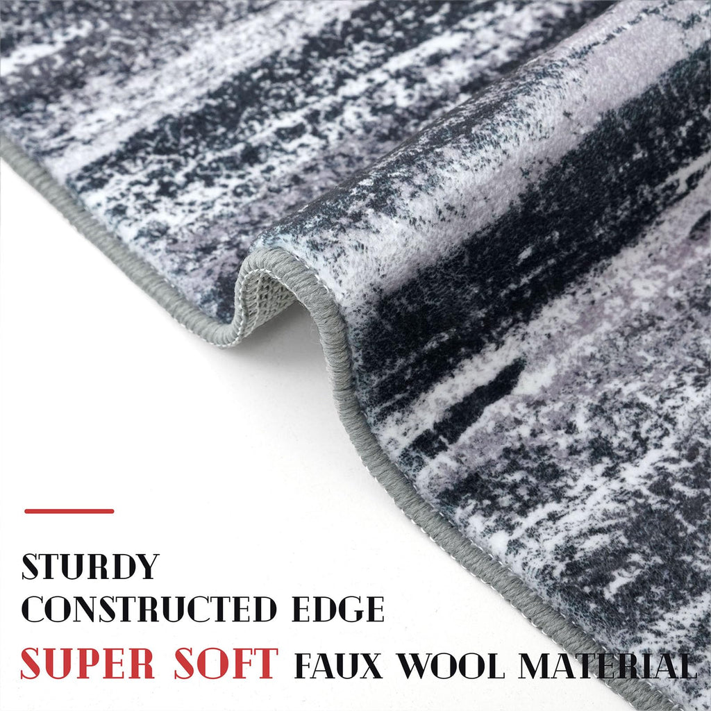 Lansny Abstract Washable 2x6 Runner Rug Non Slip Runners for Hallway