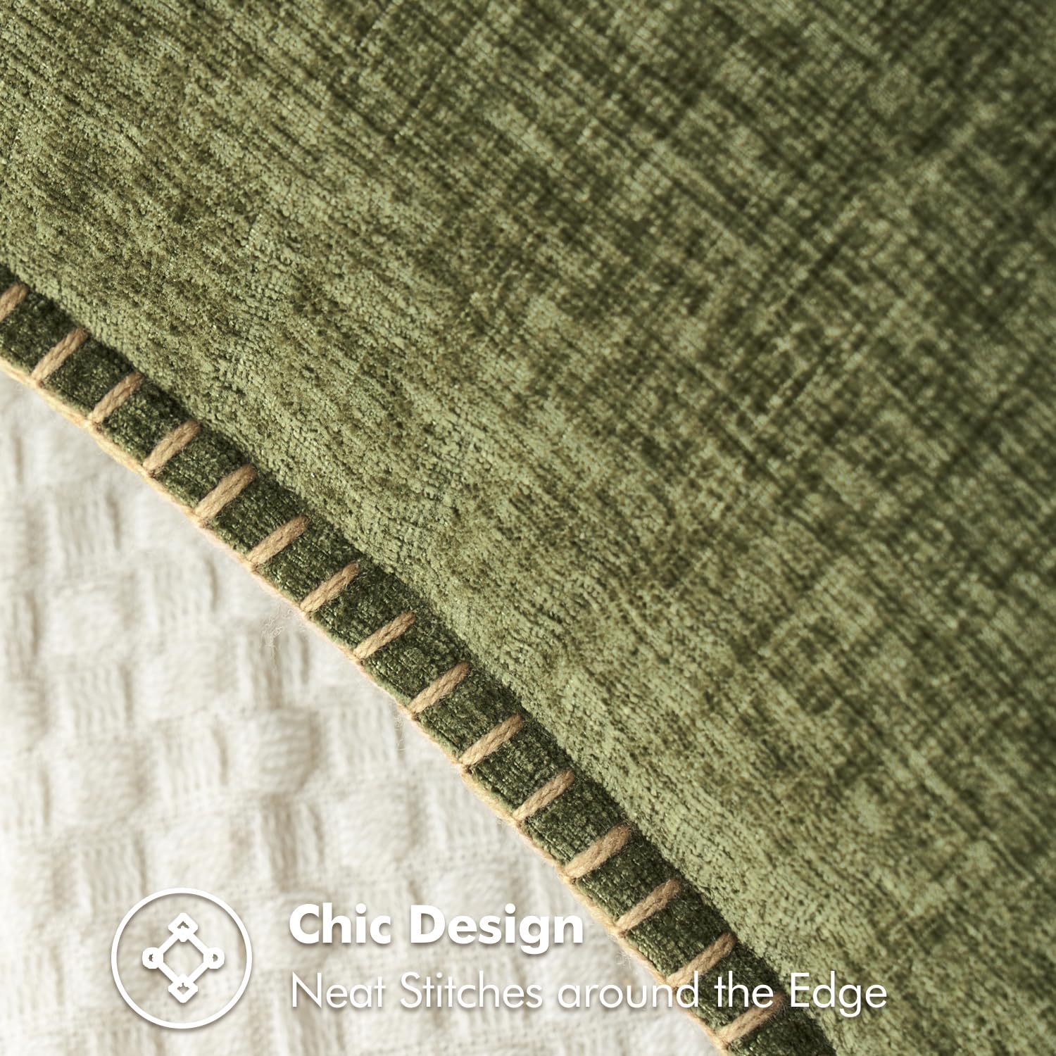 MIULEE Decorative Couch Throw Pillow Covers 20x20 Inch Olive Green 2 Pack