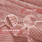Exclusivo Mezcla Soft Waffle Fleece Bed Blanket Twin Size, Pink