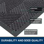 Smiry Front Door Mat Outside Entrance, Low Profile Rubber Doormat, 47x23