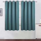 LEMOMO Sea Teal Blackout Curtains 66 x 63 Inch Length/Set of 2 Curtain Panels/Thermal Insulated Room Darkening Blackout Curtains for Bedroom