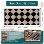 Othilic Front Door Mat Indoor Entrance - 2x4.3 Ft Black Tan Checkered Rug