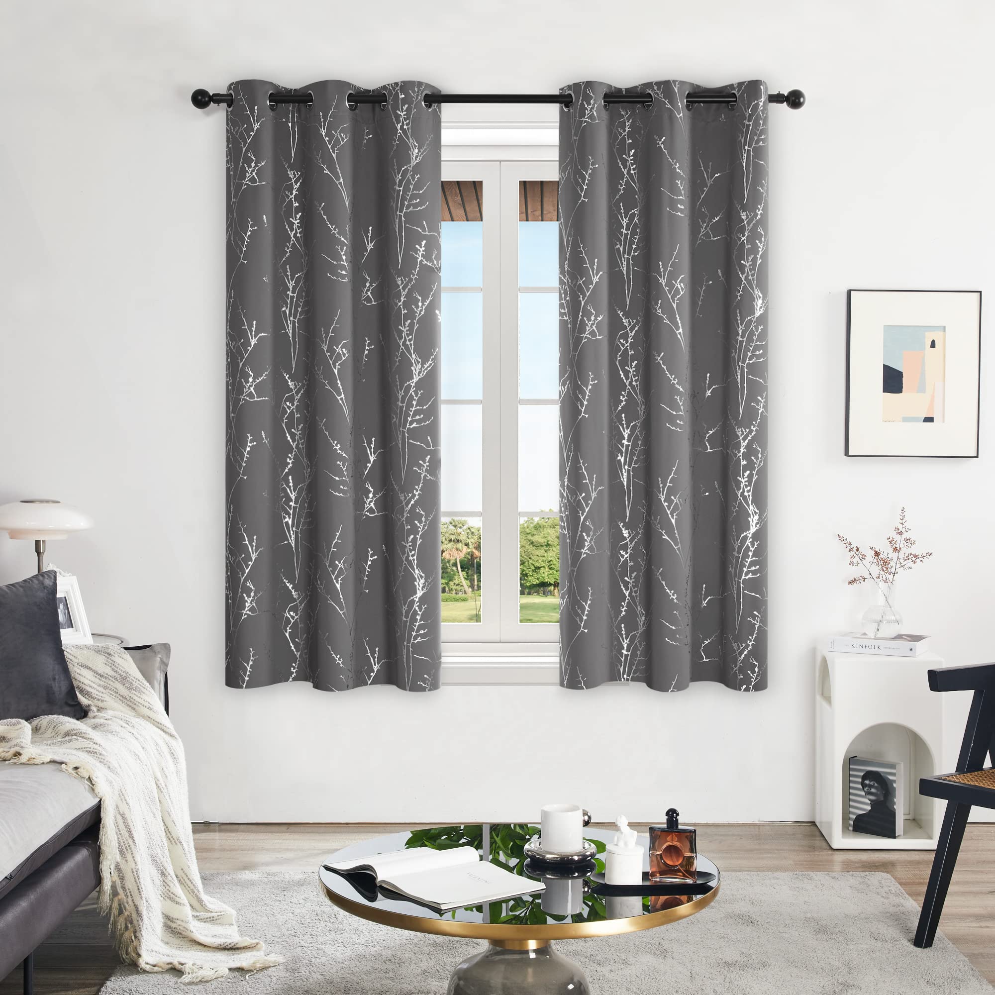 Deconovo Living Room Curtains 54 Inches Long, Blackout Curtains for Bedroom