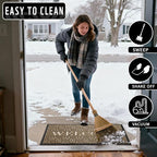 Yimobra Welcome Mat Outdoor Indoor, All-Season Waterproof Front Door Mat Outside Entrance, All-Weather Heavy Duty Non-Slip Doormat, Low Profile Porch Patio Entrance Mats, 60x36, Coffee