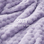 EXQ Home Fleece Throw Blanket for Couch or Bed - 3D Imitation Turtle Shell Jacquard Decorative Blankets - Cozy Soft Lightweight Fuzzy Flannel Blanket Suitable for All Seasons(50"×60",Light Purple)