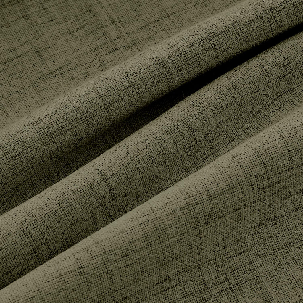 MIULEE 100% Blackout Linen Curtains 42 x 84 Inch Light Olive Green 2 Panels