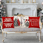 ONFAON Christmas Decorations - Christmas Pillow Covers 18x18 Set of 4,Farmhouse Christmas Throw Pillow Covers Set for Home Bedroom Sofa Couch
