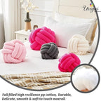 Uvvyui Knot Pillow Ball, Soft Home Decorative Pillows, Round Throw Pillow, Handmade Knotted Plush Pillow, Round Boucle Pillow Cushion (14 Inches Dark Gray)