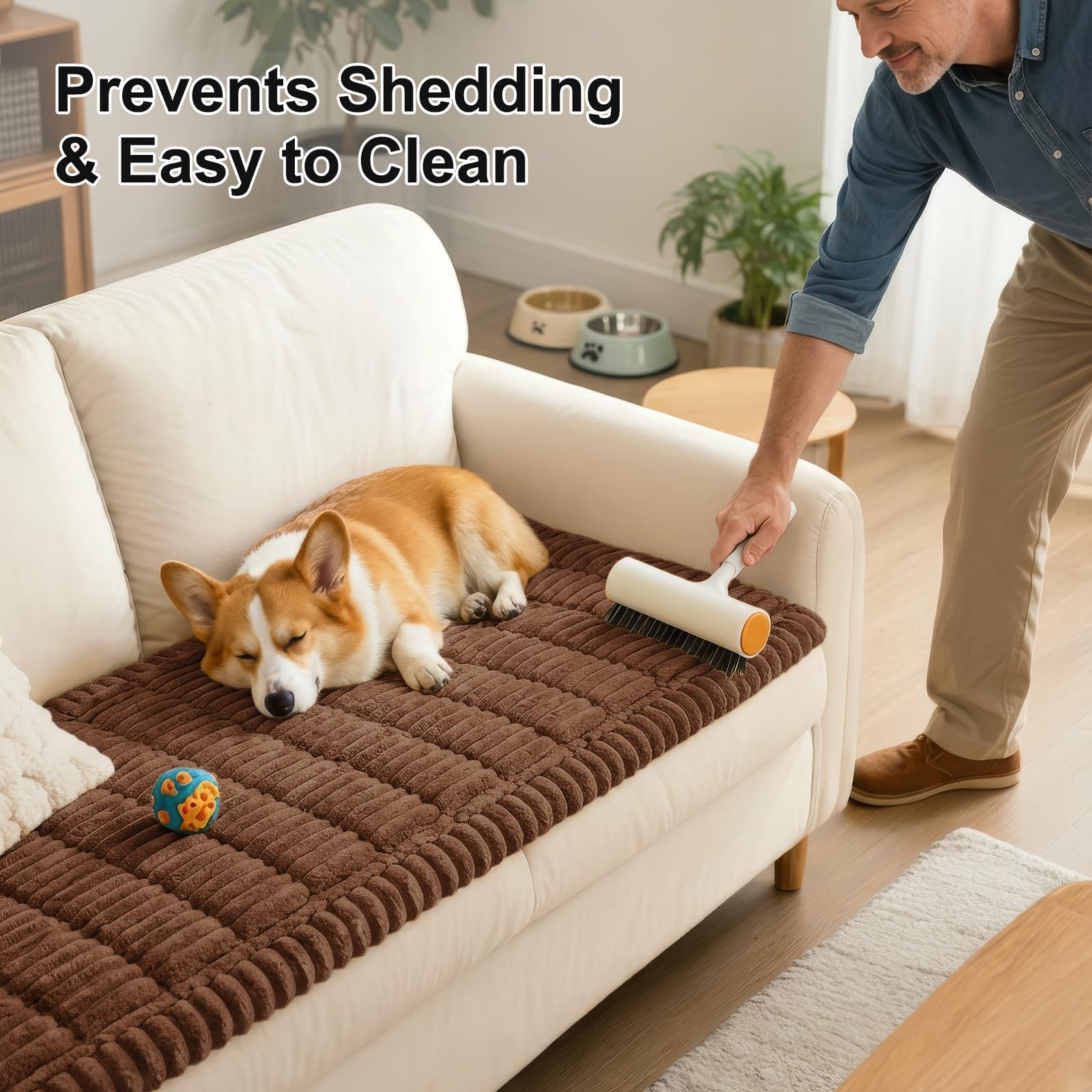 Smiry Couch Cover for Dogs, Non Slip Washable Sofa Protector for Pets