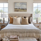 MIULEE Neutral Brown Boho Linen Pillow Covers 24x24 Inch Pack of 4