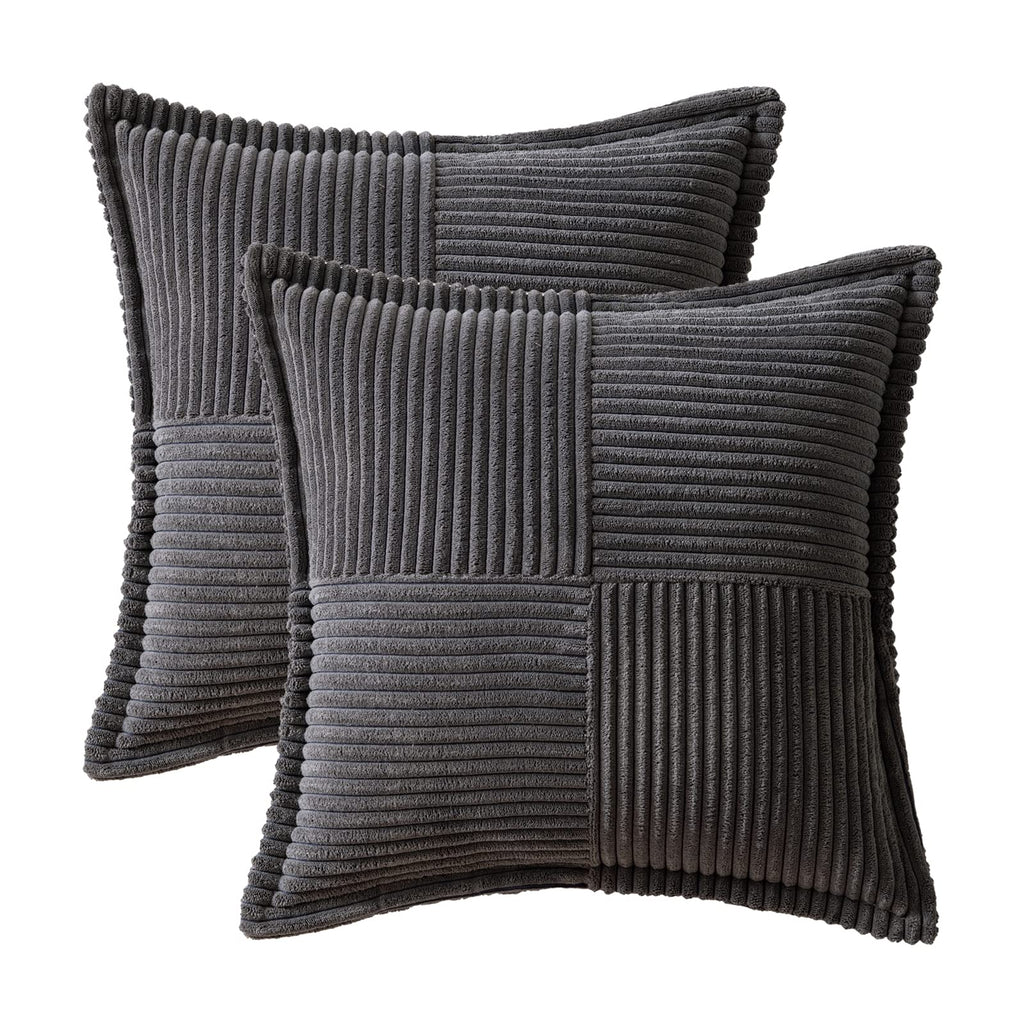 MIULEE Decorative Throw Pillow Covers for Couch 20x20 Inch Dark Grey 2 Pack