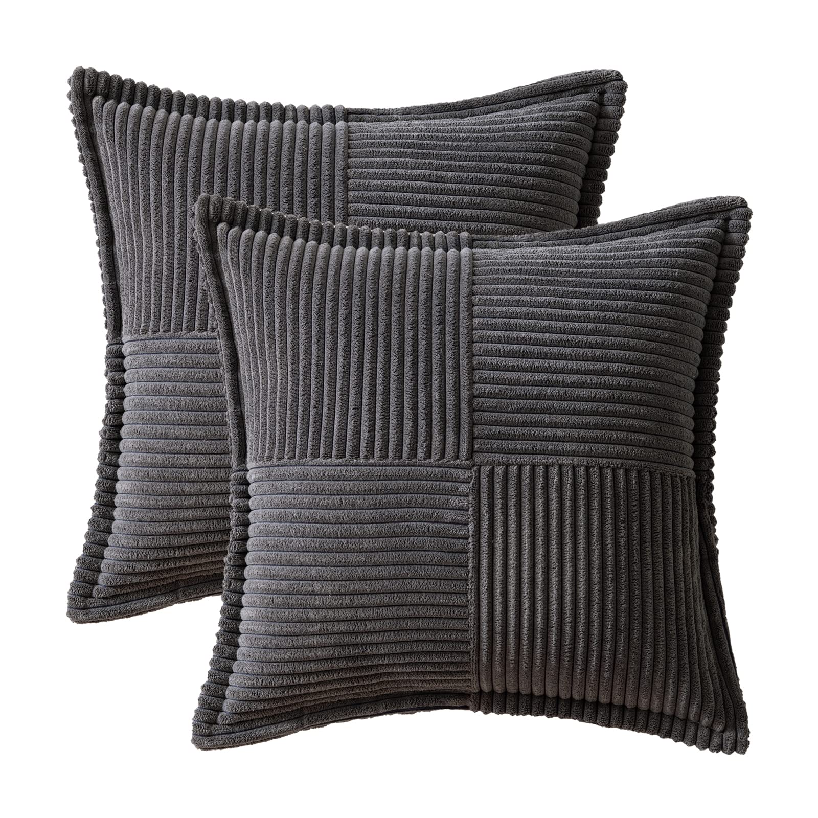 MIULEE Decorative Throw Pillow Covers for Couch 20x20 Inch Dark Grey 2 Pack