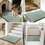Mibao Dirt Trapper Door Mat for Indoor Outdoor, Waterproof All-Season, All-Weather Doormat, Heavy Duty Non-Slip Entrance Rug, Low Profile Absorbent Entrance Mat Carpet, 72" x 48", Green