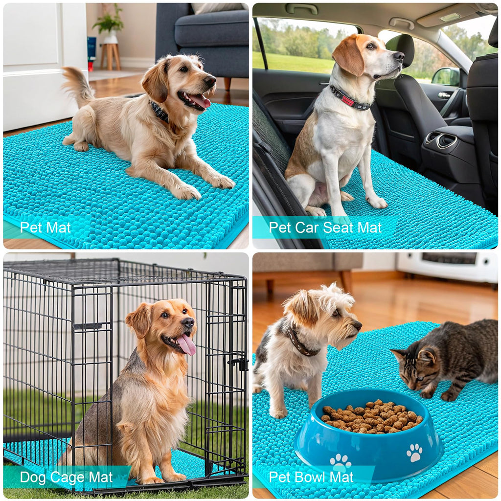 OLANLY Dog Door Mat for Muddy Paws 47x17, Super Absorbent Chenille Mud Mat