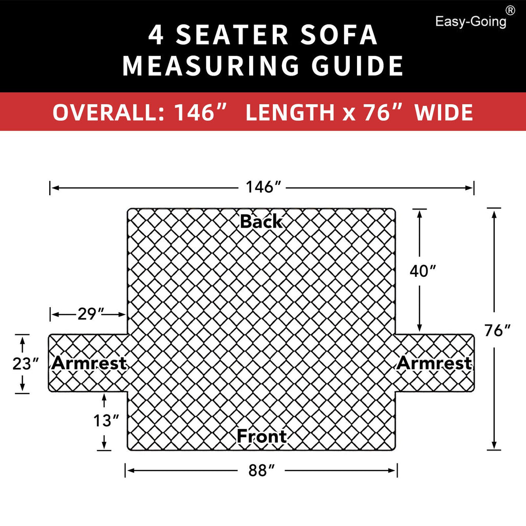 Easy-Going Reversible Couch Cover, 4 Seater Sofa, White/White