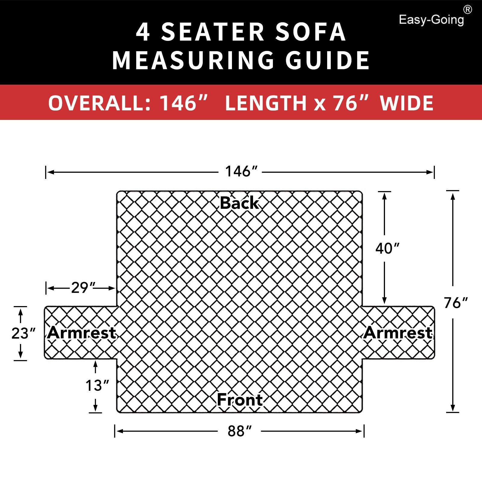Easy-Going Reversible Couch Cover, 4 Seater Sofa, White/White