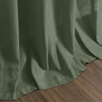 Nanspring Forest Green Linen Curtains 63 Inch Length for Living Room Light Filtering Semi Sheer Curtain Back Tab and Rod Pocket Wabi Sabi Boho Decor Luxury Drapes for Bedroom Office 52x63, 2 Panels