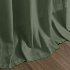 Nanspring Forest Green Linen Curtains 96 Inches Long for Living Room Light Filtering Semi Sheer Curtain Back Tab and Rod Pocket Wabi Sabi Boho Decor Drapes for Bedroom Office 52x96, 2 Panels