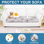 Smiry Printed Couch Cushion Covers, Stretch Soft Couch Covers for Sofa, Washable Non-Slip Sofa Slipcover Furniture Protector for Indoor and Outdoor (Large, Brown and White)