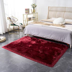 EasyJoy Ultra Soft Fluffy Shaggy Area Rug Faux Fur Rug Chair Cover Seat Pad Fuzzy Area Rug for Bedroom Floor Sofa Living Room (4 x 6 ft Rectangle, Burgundy)