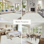 Washable Rugs 8x10 Area Rugs for Living Room,Bedroom,Dining Room- Large Ultra Soft Faux Wool Retro Carpets,Non Slip&Non-Shedding Low Pile Vintage Carpet for Home Office,Concrete Grey