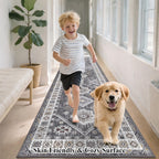 HEBE Boho Kitchen Mats for Floor 24''x72'', Non Slip Washable Runner Rug