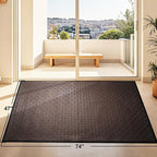 Mibao Front Door Mat, Heavy Duty Durable Welcome Mat for Outdoor Indoor, Dirt Trapper Waterproof Super Absorbent Door Mat for Entryway Outside Patio Porch, 73" x 46", Coffee
