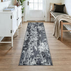 RELEANY Washable Runner 2'x7' Abstract Area Rug for Hallway Black White
