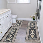 HEBE Boho Kitchen Rug Sets 3 Piece with Runner Non Slip Kitchen Rugs and Mats Washable Kitchen Mats for Floor Thick Kitchen Floor Mat Carpet Runner Rugs for Hallway Laundry Holiday Decor