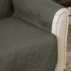 Great Bay Home Reversible Recliner Chair Cover - Washable Slipcover Furniture Protector with Elastic Straps - Perfect for Kids & Pets - Quilted & Stitched Detail (Sage Green/Light Gray)