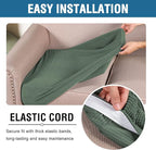H.VERSAILTEX Super Stretch Individual Seat Cushion Covers Sofa Covers Couch Cushion Covers Slipcover Sets Thick Jacquard Textured Twill Fabric (2 Piece Large Sofa Cushion Covers, Loden Frost)