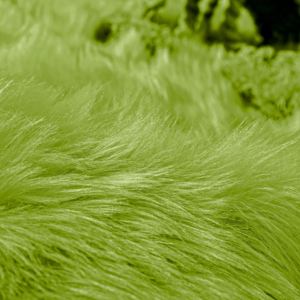 Goolela Lime Green Sheepskin Rug 2x6 Fluffy Fuzzy Furry Runner for Bedroom Bedside Soft Faux Fur Shaggy Sheepskin