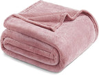 Exclusivo Mezcla Fleece Throw XL Blanket for Couch, Sofa, Super Soft and Warm Dusty Pink Blankets, All Season, Cozy, Plush, Lightweight, 50x70 Inches