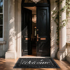 Yimobra Welcome Mat, Heavy Duty Sturdy Door Mats for Home Entrance Outdoor Indoor, Front Doormat for Outside Patio Floor Entry Porch Garage Office, Waterproof, Low Profile, 60 x 36, Black