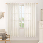 LAMIT 68 inch Length Linen Curtains for Living Room 2 Panels, 52 x 68 Inch
