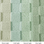 Exclusivo Mezcla King Size Flannel Fleece Blanket, Super Soft and Warm Lightweight Checkered Pattern Blanket for All Seasons, 90x104 Inches, Sage Green