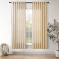 Nanspring Tan Semi Sheer Curtains 72 Inches Long for Bedroom Back Tab Rod Pocket Light Filtering Privacy Drapes Cotton Linen Textured Farmhouse Living Room Curtain 52X72 Inches,2 Panels