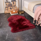 EasyJoy Ultra Soft Fluffy Shaggy Area Rug Faux Fur Rug Chair Cover Seat Pad Fuzzy Area Rug for Bedroom Floor Sofa Living Room (2 x 3 ft Sheepskin, Burgundy)