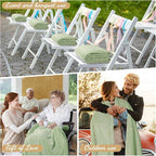 Buryeah 6 Pcs Flannel Throw Blanket Bulk 50 x 60 in Sleepover Blanket Outdoor Wedding Throw Lightweight, Oeko-tex Standard 100 Certified for Sofa Homeless Gifts (Mint)